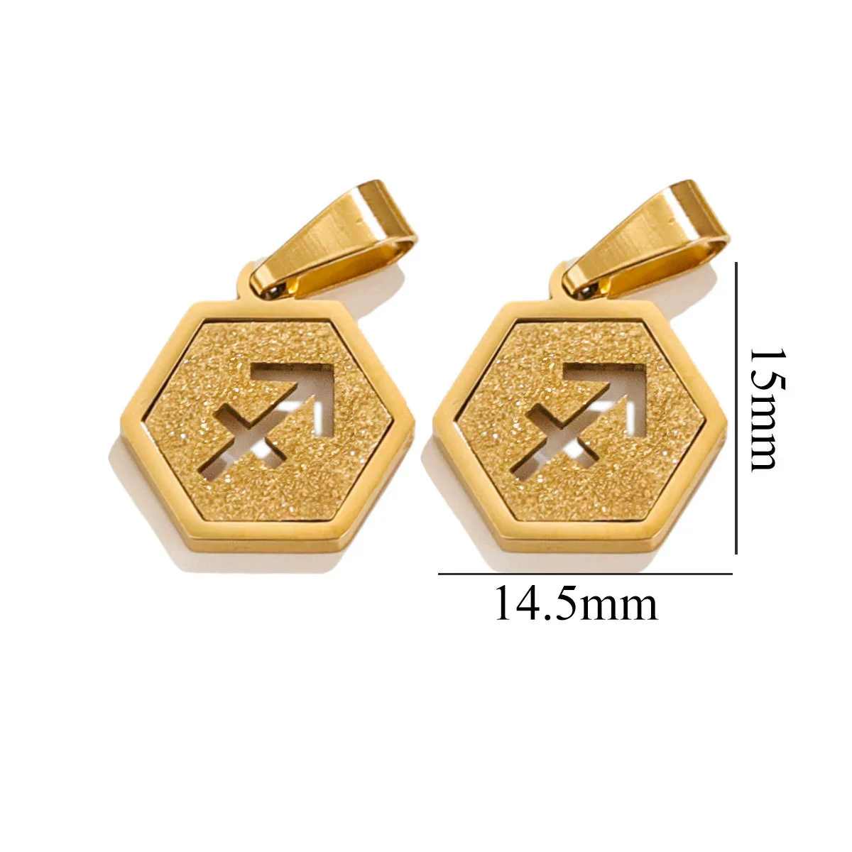 Jewelry Stainless Steel Constellation Hexagonal Square Electroplating Pendant - Image 2