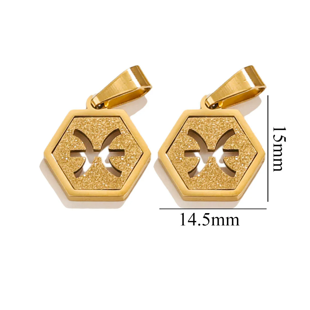 Jewelry Stainless Steel Constellation Hexagonal Square Electroplating Pendant - Image 6