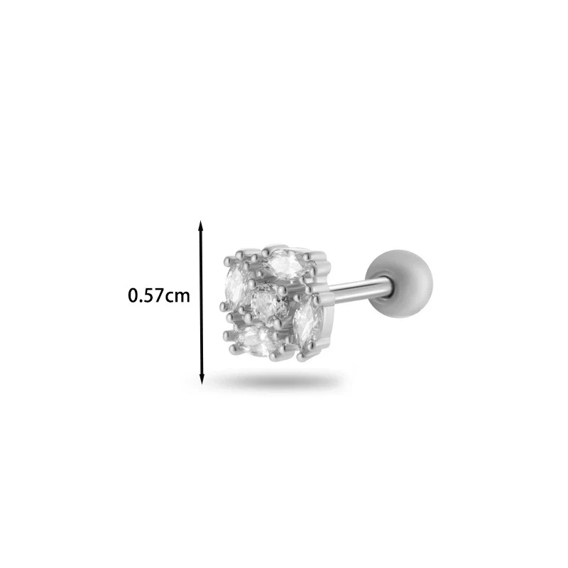 Jewelry Stainless Steel Copper Inlaid Zircon Heart Shaped Electroplated Women's Ear Bone Nail - Image 15