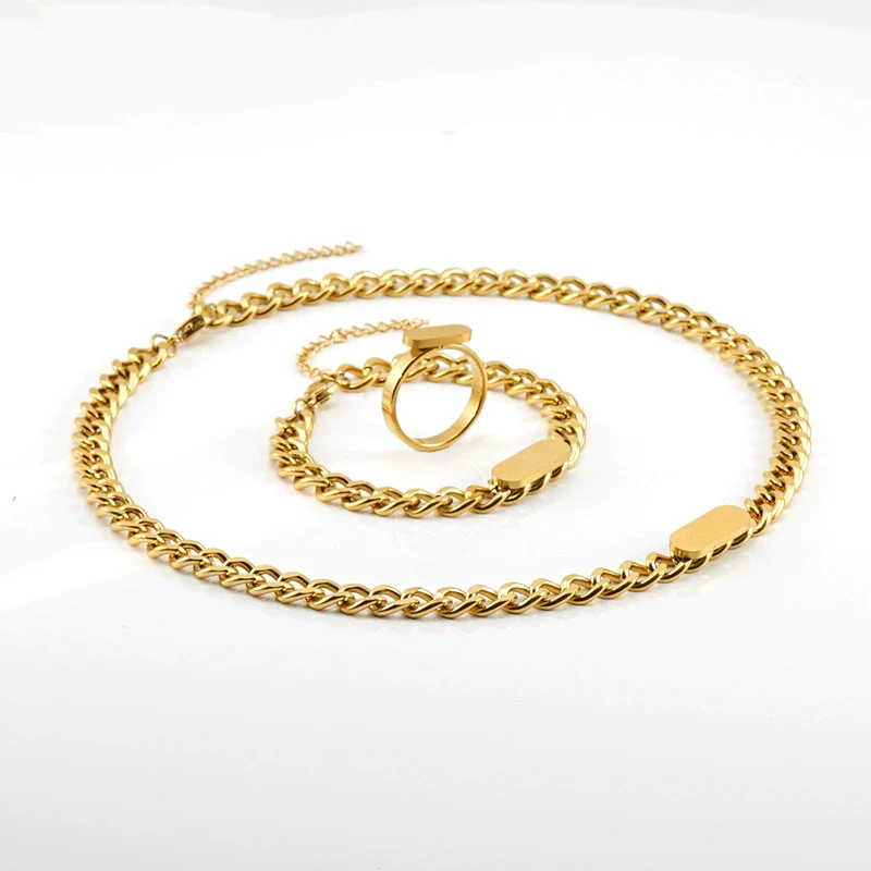 Jewelry 316L Stainless Steel Cuban Chain Oval Pattern Electroplating 316L Stainless Steel For Women And Unisex - Image 2