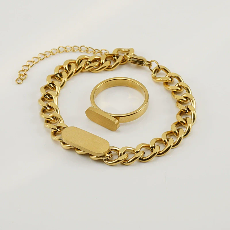 Jewelry 316L Stainless Steel Cuban Chain Oval Pattern Electroplating 316L Stainless Steel For Women And Unisex - Image 3