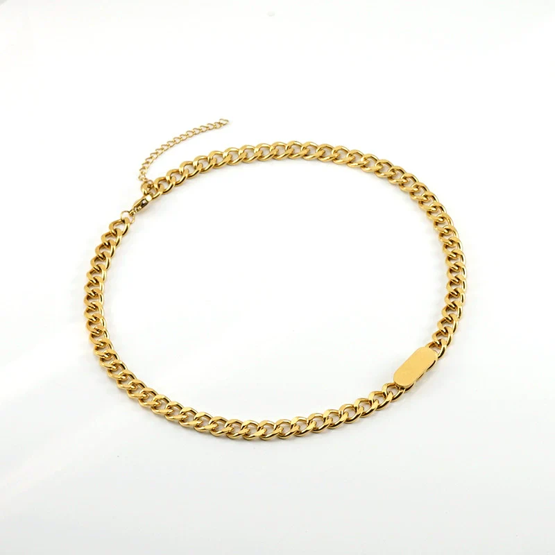 Jewelry 316L Stainless Steel Cuban Chain Oval Pattern Electroplating 316L Stainless Steel For Women And Unisex - Image 5