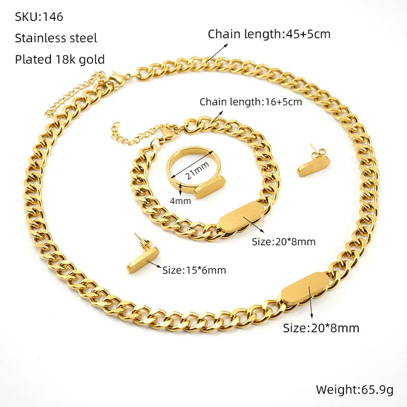 Jewelry 316L Stainless Steel Cuban Chain Oval Pattern Electroplating 316L Stainless Steel For Women And Unisex - Image 6