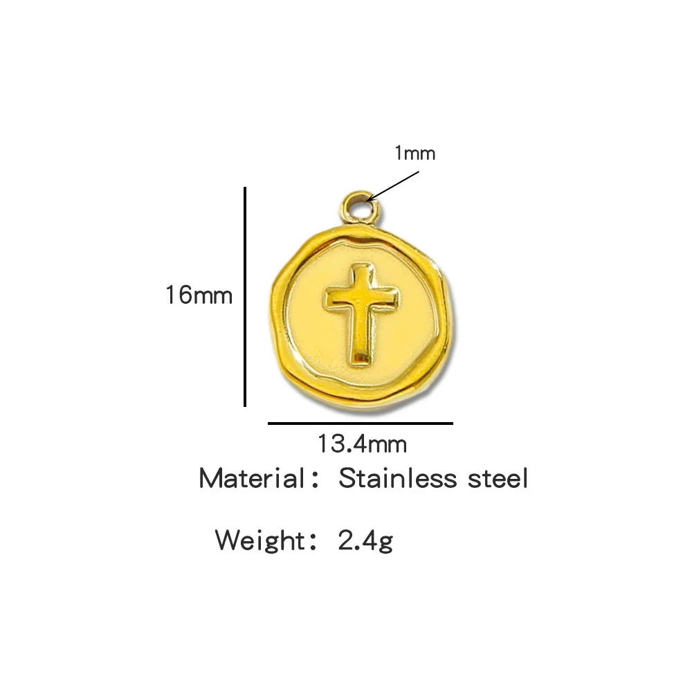 Jewelry Stainless Steel Fourleaf Clover Pendant Electroplating Accessories Including Heart Star Butterfly Cross Shapes - Image 11