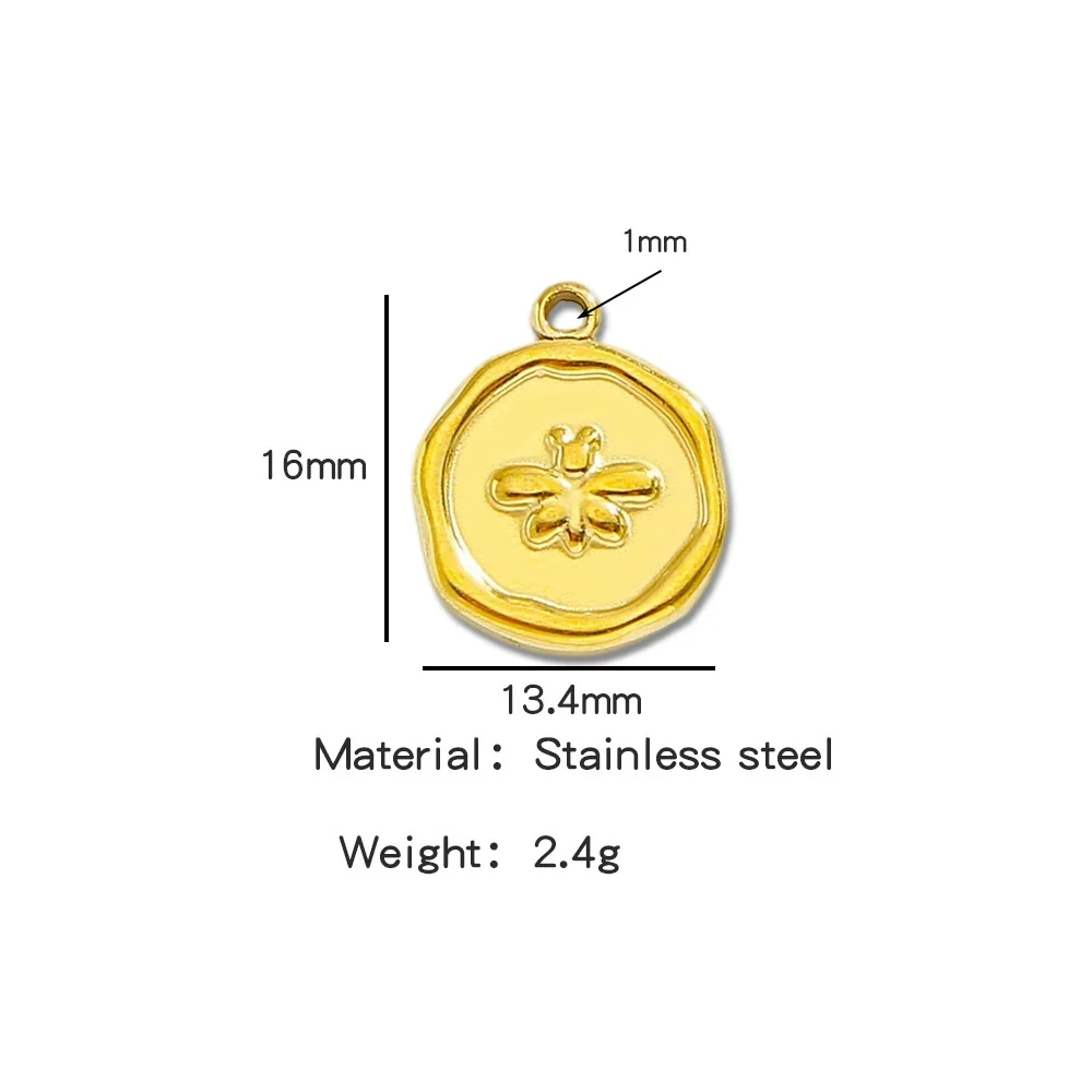 Jewelry Stainless Steel Fourleaf Clover Pendant Electroplating Accessories Including Heart Star Butterfly Cross Shapes - Image 16