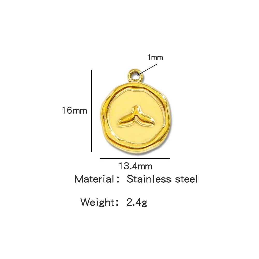 Jewelry Stainless Steel Fourleaf Clover Pendant Electroplating Accessories Including Heart Star Butterfly Cross Shapes - Image 18