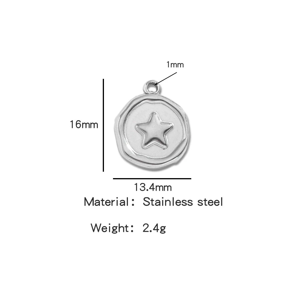 Jewelry Stainless Steel Fourleaf Clover Pendant Electroplating Accessories Including Heart Star Butterfly Cross Shapes - Image 24