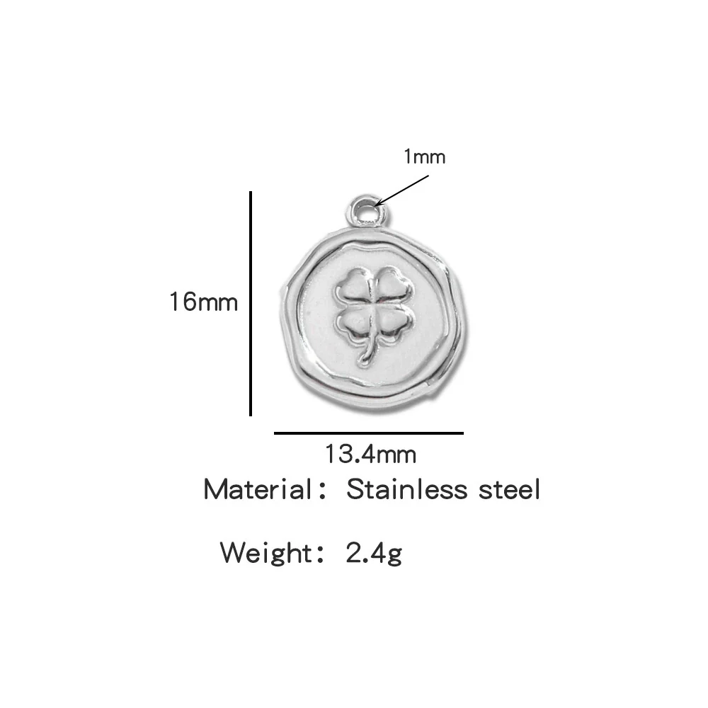 Jewelry Stainless Steel Fourleaf Clover Pendant Electroplating Accessories Including Heart Star Butterfly Cross Shapes - Image 32