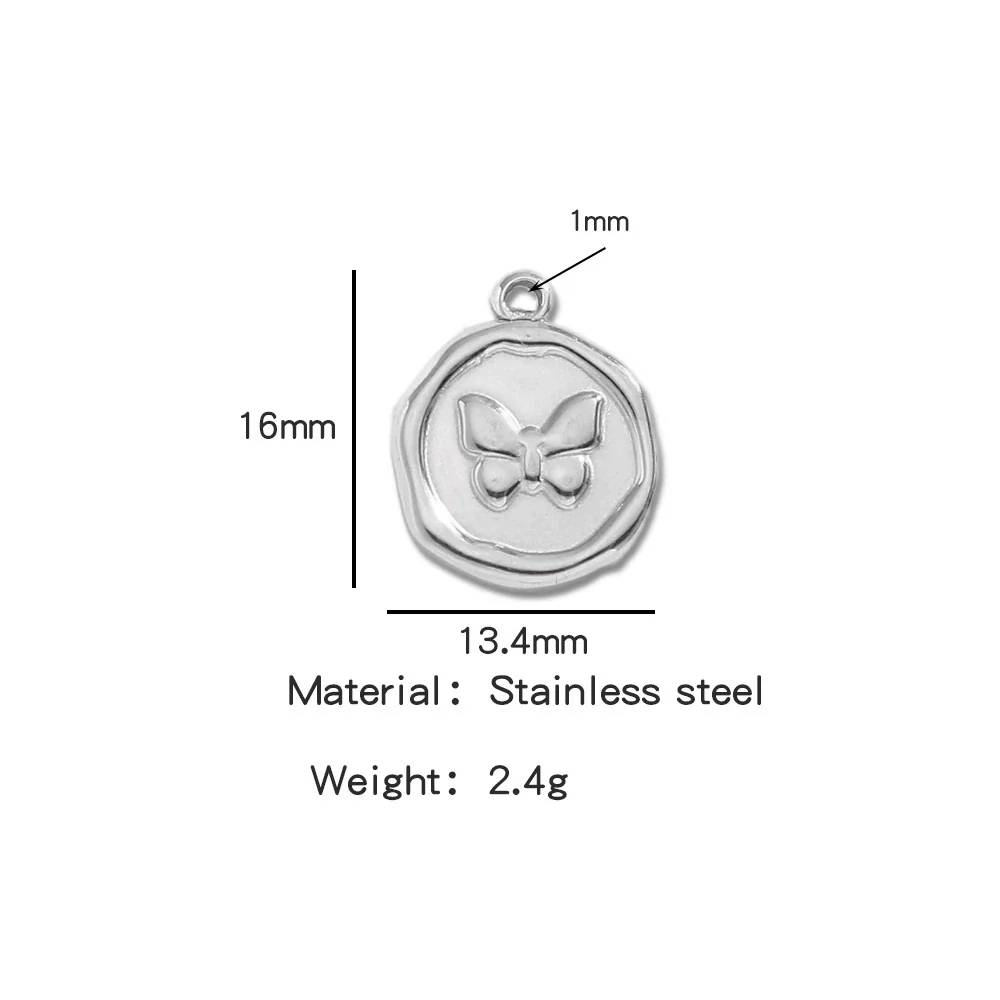 Jewelry Stainless Steel Fourleaf Clover Pendant Electroplating Accessories Including Heart Star Butterfly Cross Shapes - Image 33