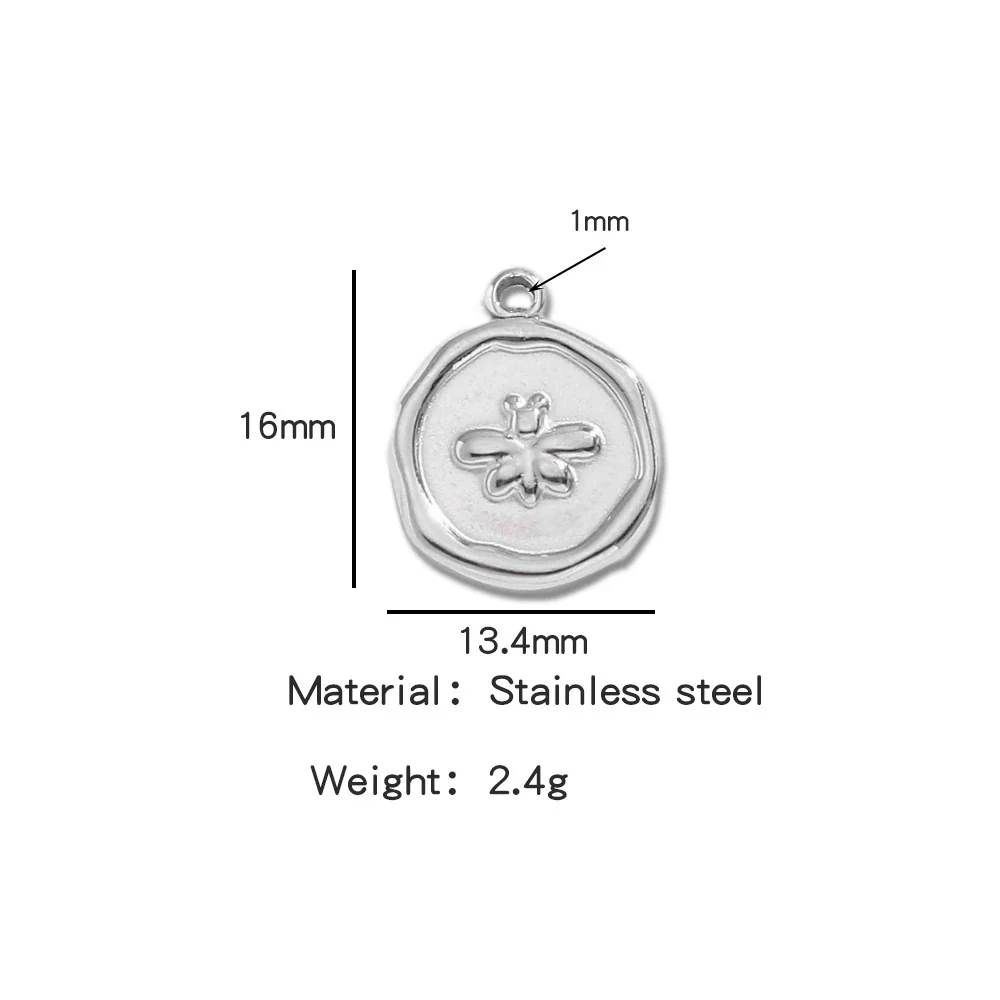 Jewelry Stainless Steel Fourleaf Clover Pendant Electroplating Accessories Including Heart Star Butterfly Cross Shapes - Image 34