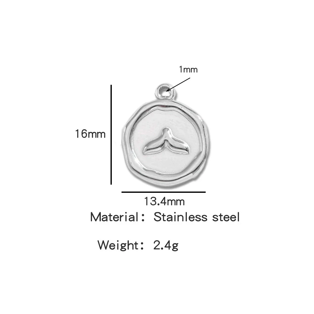 Jewelry Stainless Steel Fourleaf Clover Pendant Electroplating Accessories Including Heart Star Butterfly Cross Shapes - Image 36