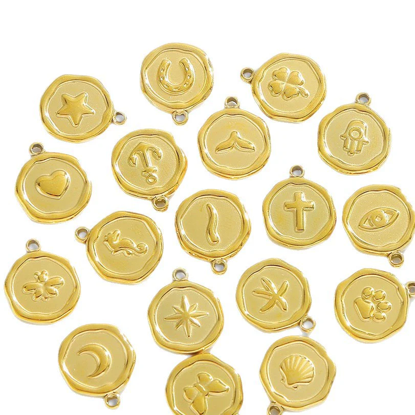 Jewelry Stainless Steel Fourleaf Clover Pendant Electroplating Accessories Including Heart Star Butterfly Cross Shapes - Image 5