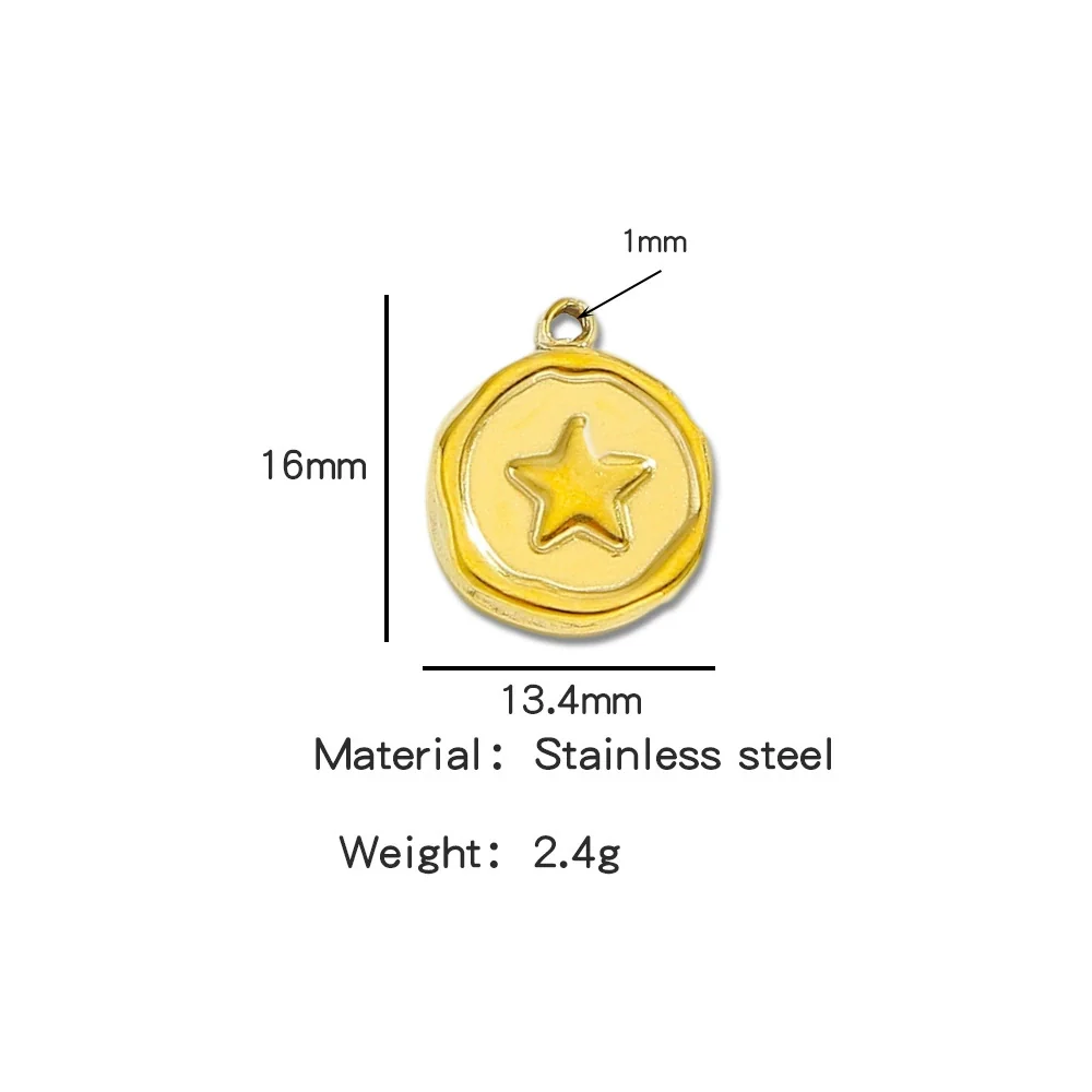 Jewelry Stainless Steel Fourleaf Clover Pendant Electroplating Accessories Including Heart Star Butterfly Cross Shapes - Image 6