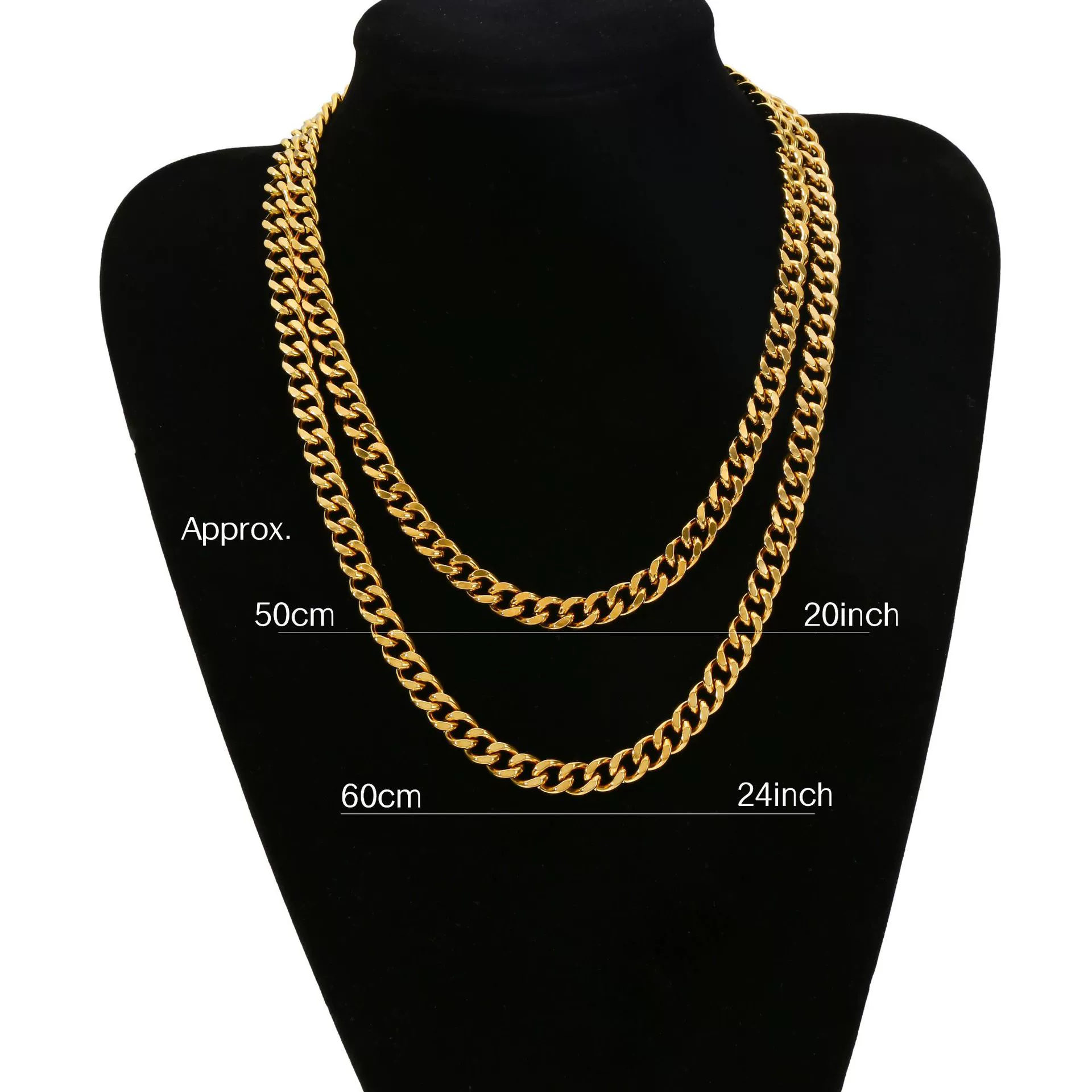 Jewelry Stainless Steel Geometric Wave Cuban Necklace With Electroplating Treatment Unisex - Image 3