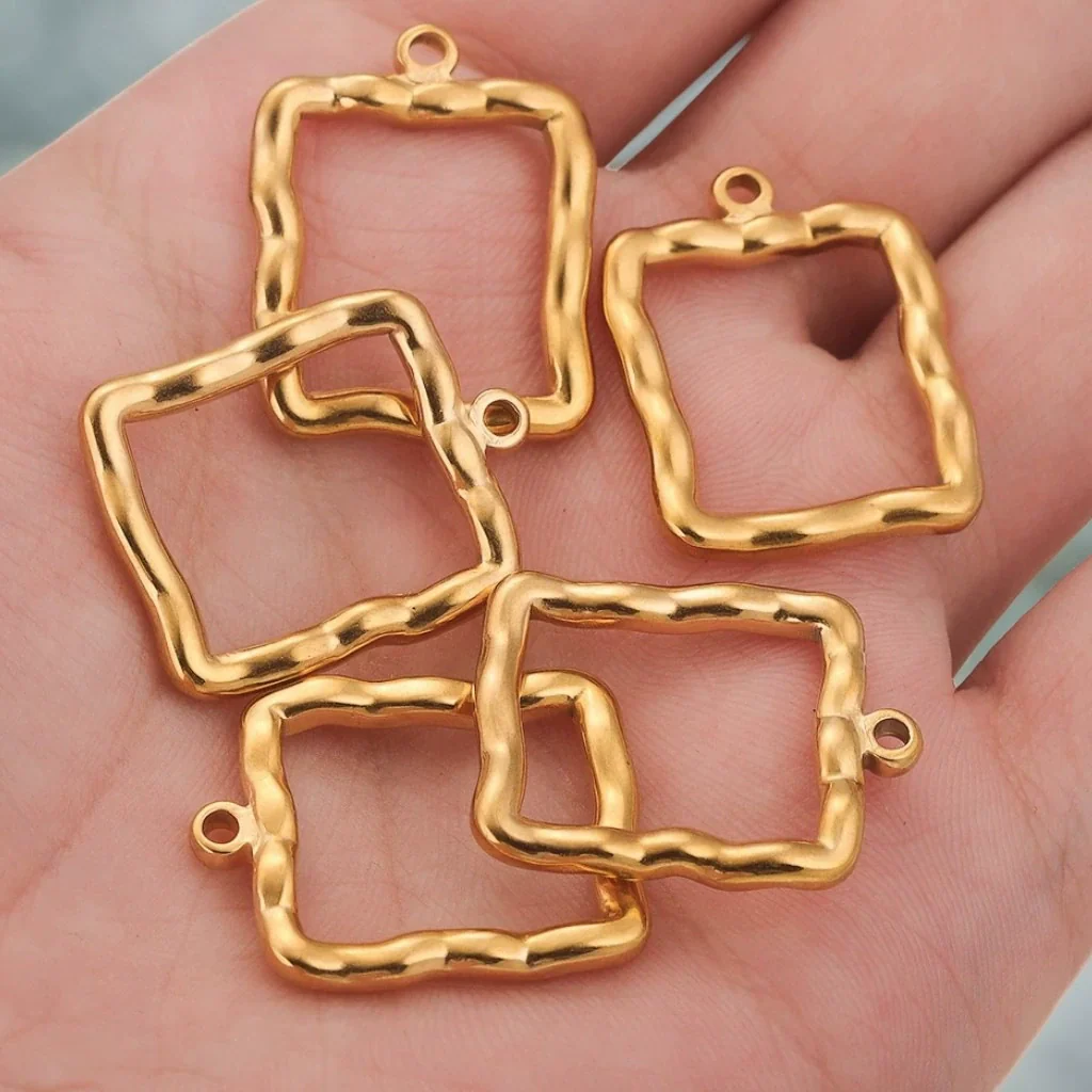 Jewelry Stainless Steel Hydraulic Hollow Square Pendant Hiphop Punk Style Necklace Electroplated - Image 3