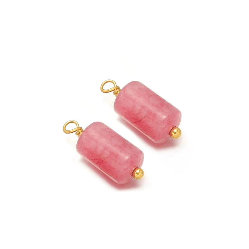 Jewelry Stainless Steel Natural Stone Pendant Earrings Necklace Retro Style Geometric Cylinder Dripping Oil Handmade Waterproof - Image 13
