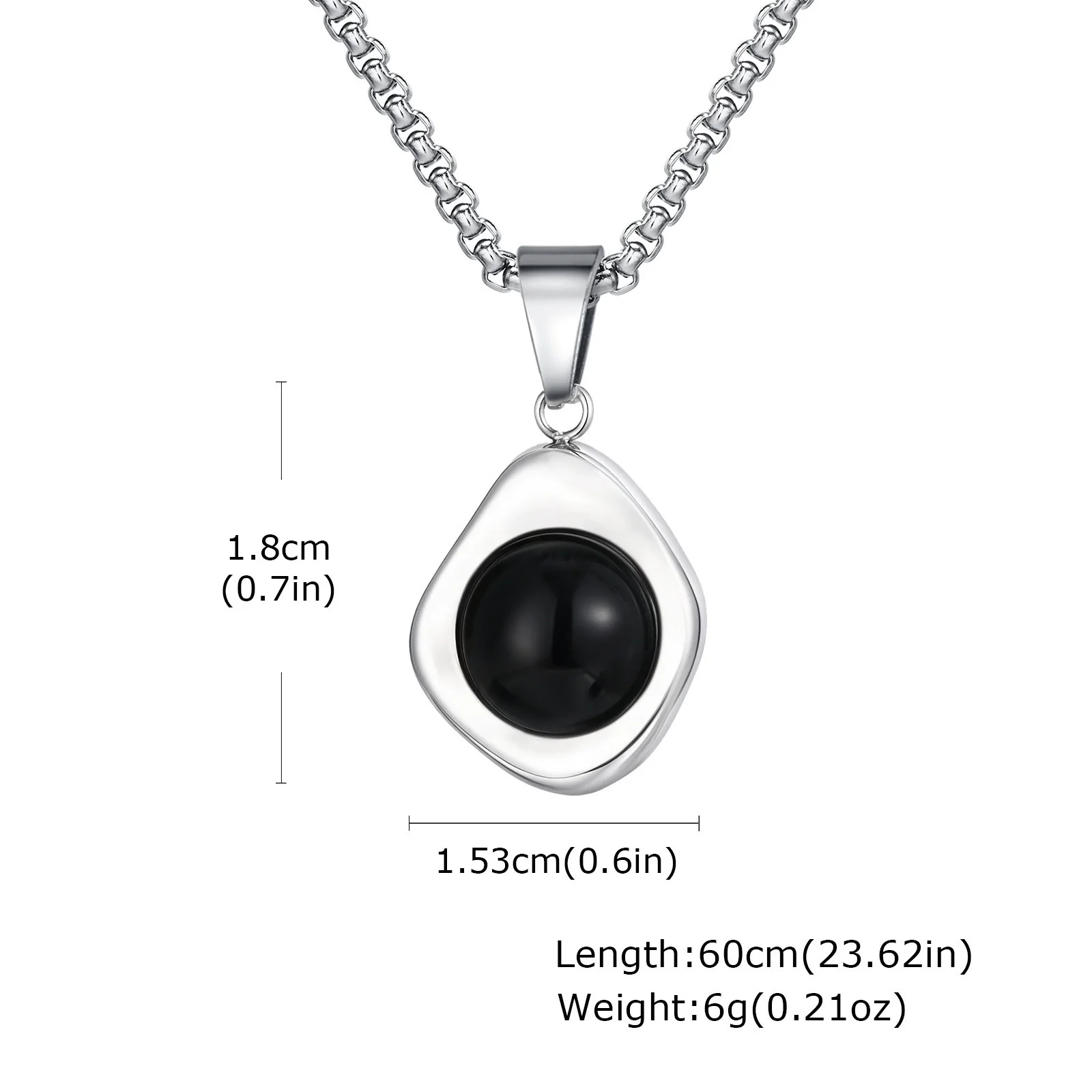 Jewelry Stainless Steel Natural Tiger Eye Stone Agate Stone Geometric Pendant Necklace - Image 9