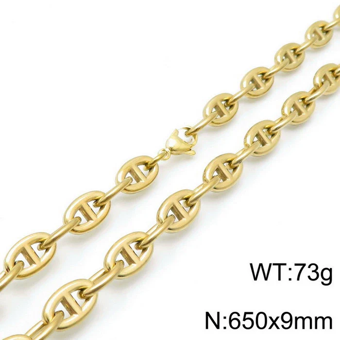 Jewelry Stainless Steel Oval Ring Open Buckle Pig Nose Sweater Chain Necklace Bracelet Light Luxury Style - Image 13