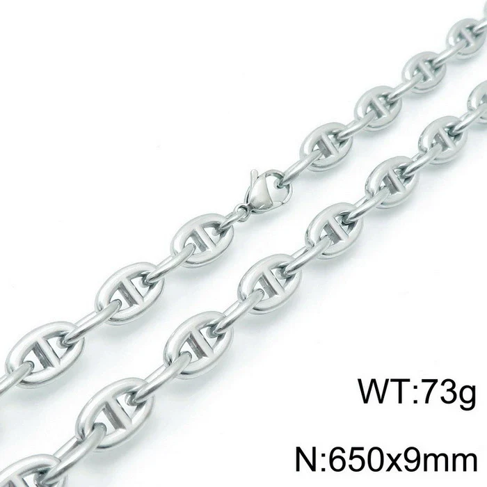 Jewelry Stainless Steel Oval Ring Open Buckle Pig Nose Sweater Chain Necklace Bracelet Light Luxury Style - Image 21