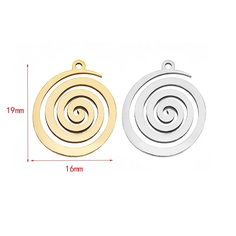 Jewelry Stainless Steel Spiral Pattern Pendant Electroplated Accessories - Image 2