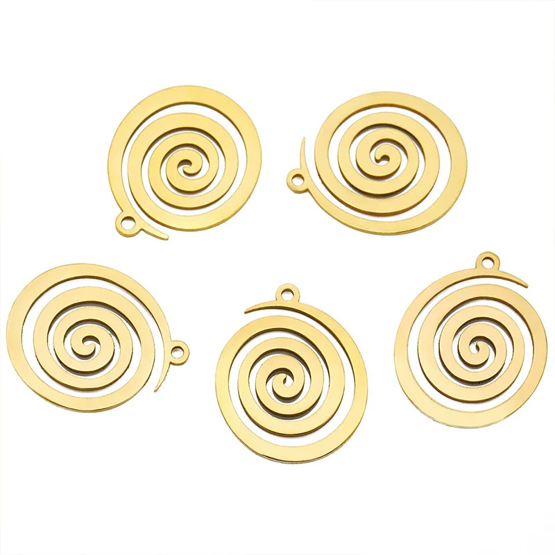 Jewelry Stainless Steel Spiral Pattern Pendant Electroplated Accessories - Image 6