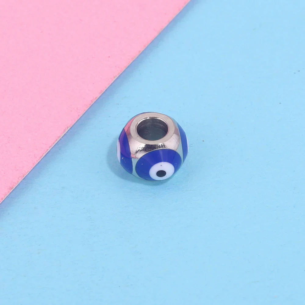 Jewelry Stainless Steel Square Beads Doublesided Enamel Oil Drops Eye Beads With 18K Gold Vacuum Plating And Eight Eyes Pattern - Image 13