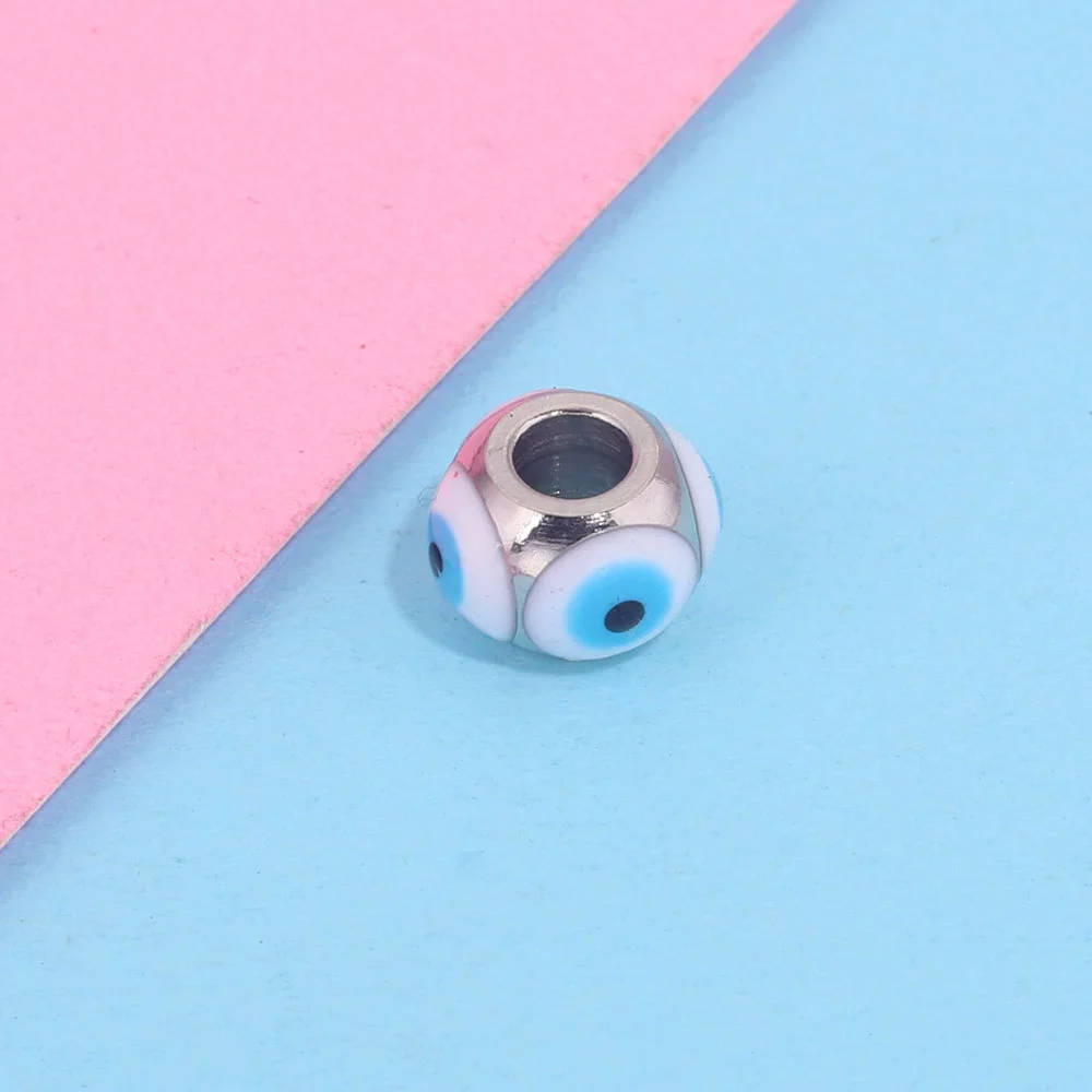 Jewelry Stainless Steel Square Beads Doublesided Enamel Oil Drops Eye Beads With 18K Gold Vacuum Plating And Eight Eyes Pattern - Image 15