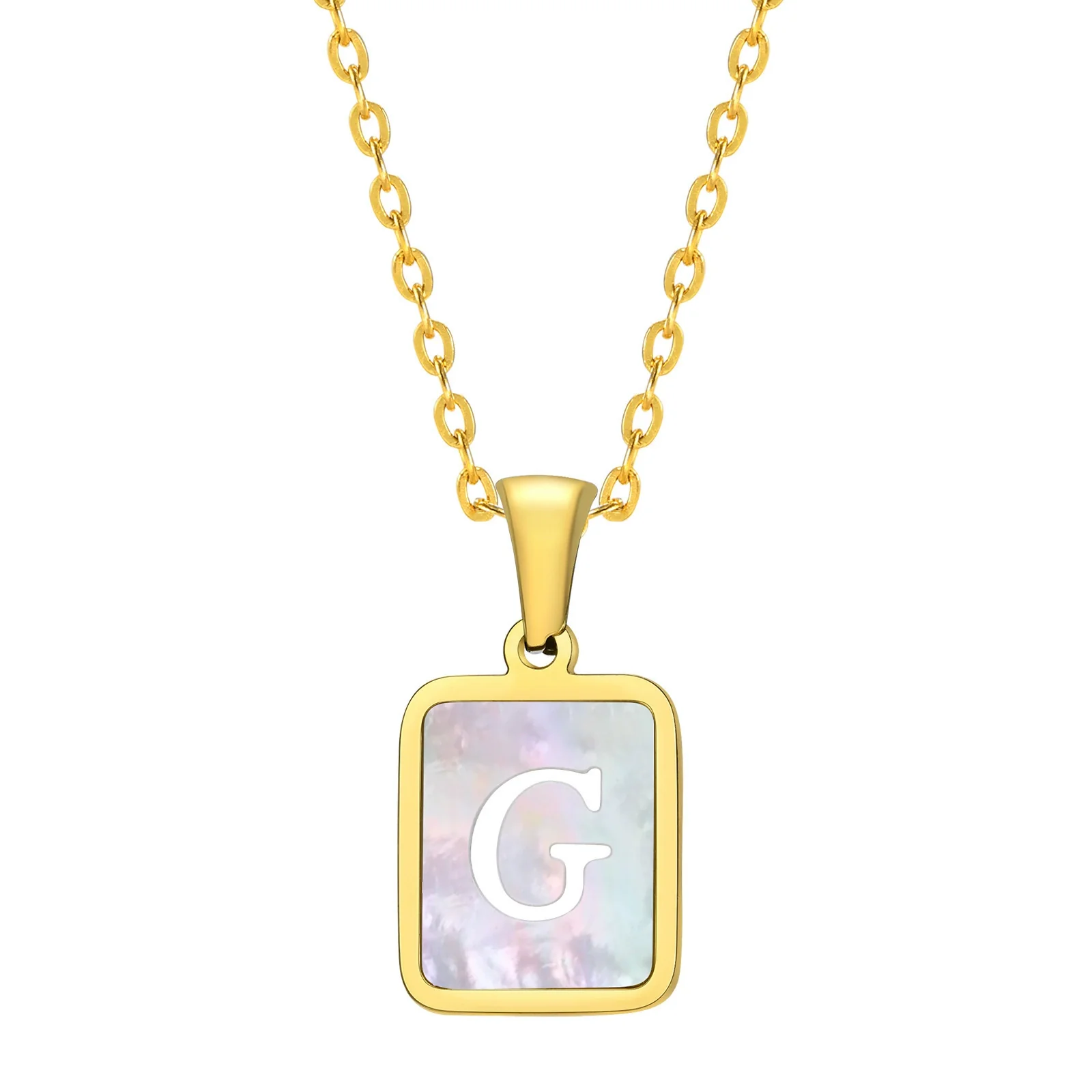 Jewelry Stainless Steel Square Pendant Necklace Minimalist Style Electroplating - Image 12