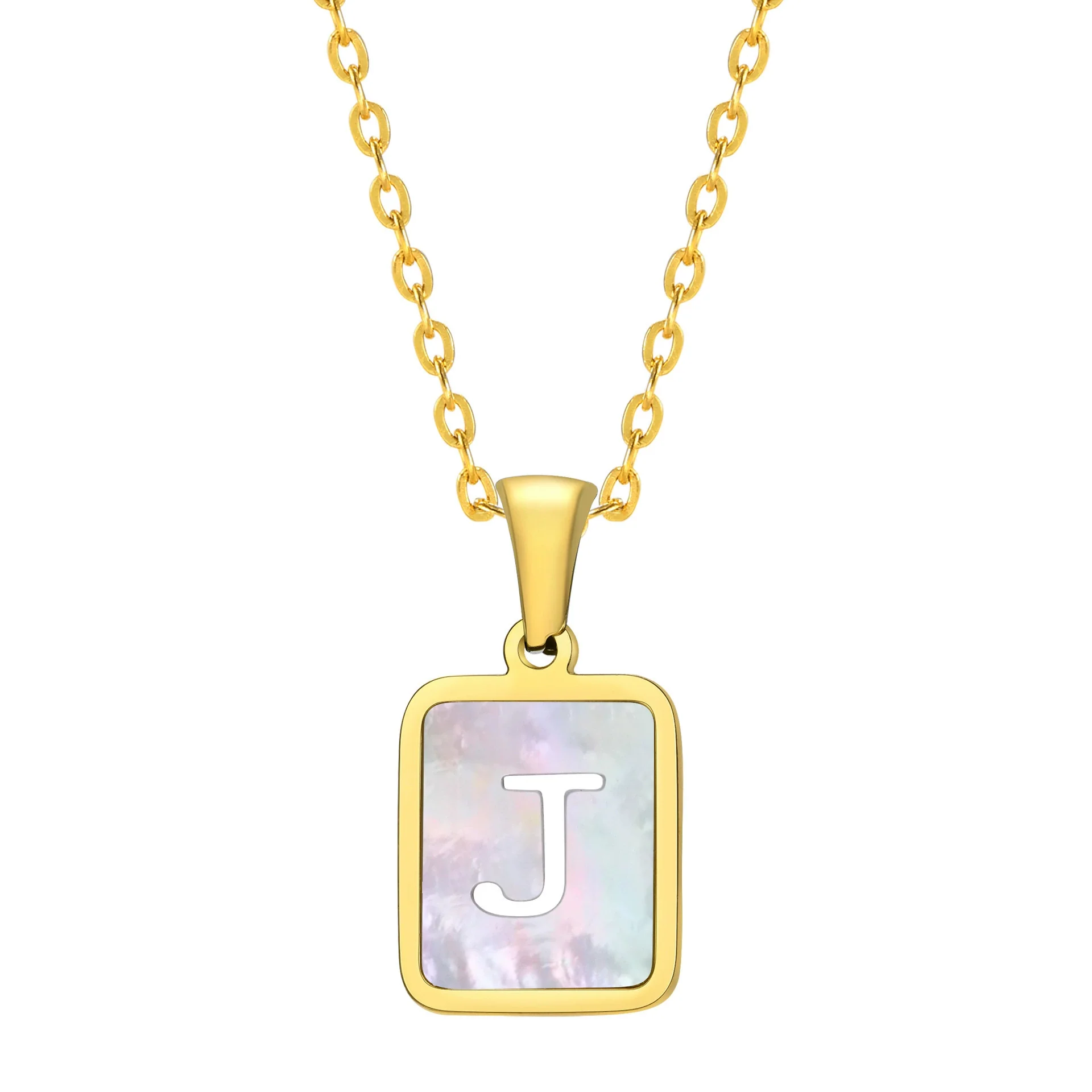 Jewelry Stainless Steel Square Pendant Necklace Minimalist Style Electroplating - Image 15