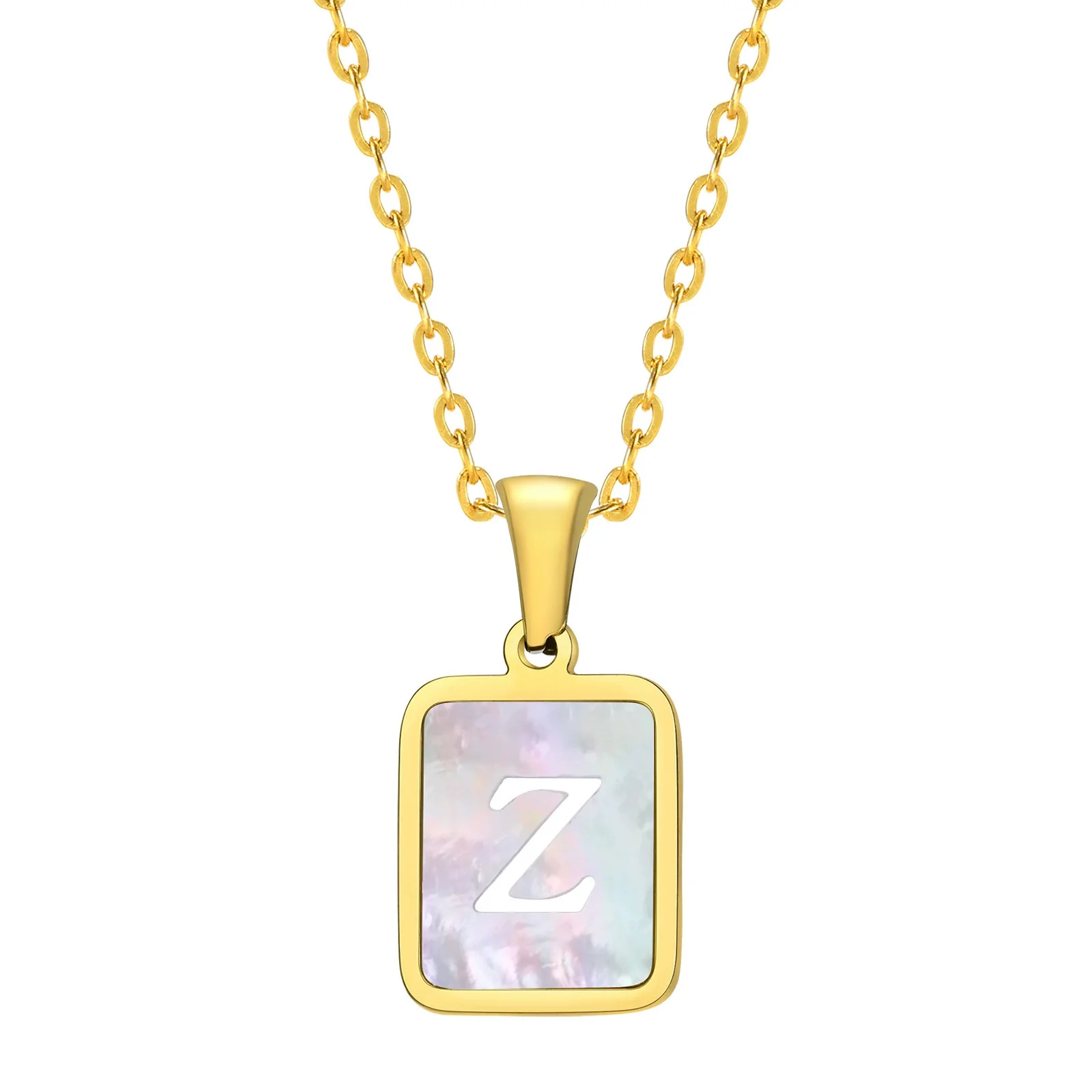 Jewelry Stainless Steel Square Pendant Necklace Minimalist Style Electroplating - Image 31