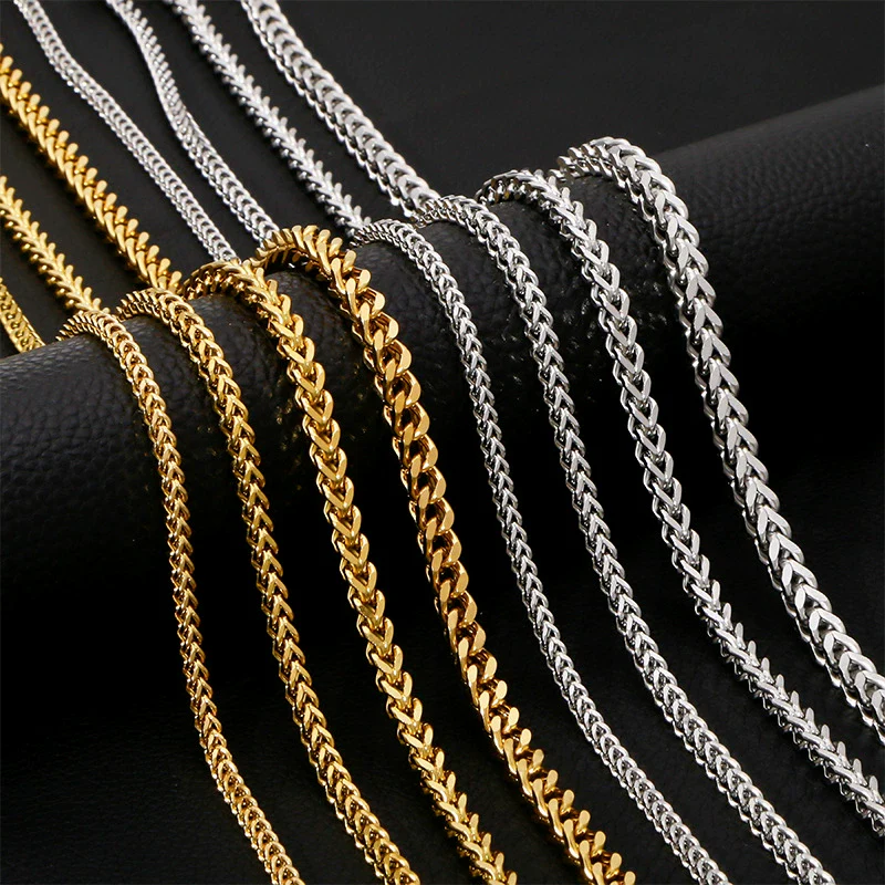 Jewelry Stainless Steel Three Dimensional Geometric Square Cuban Chain Unisex Hip Hop Punk Electroplating Design - Image 2