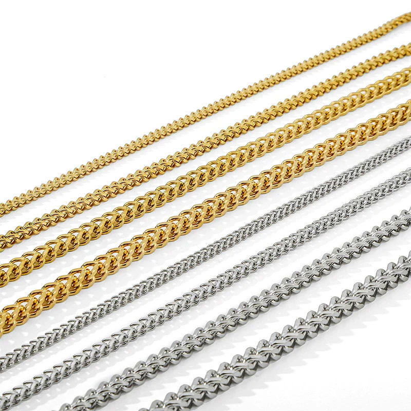 Jewelry Stainless Steel Three Dimensional Geometric Square Cuban Chain Unisex Hip Hop Punk Electroplating Design - Image 3