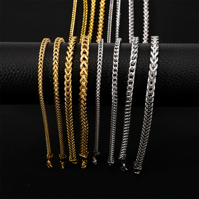 Jewelry Stainless Steel Three Dimensional Geometric Square Cuban Chain Unisex Hip Hop Punk Electroplating Design - Image 4