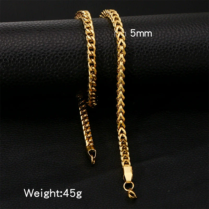 Jewelry Stainless Steel Three Dimensional Geometric Square Cuban Chain Unisex Hip Hop Punk Electroplating Design - Image 8
