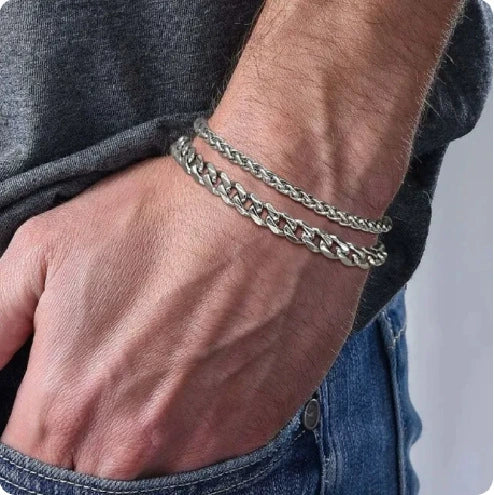 Jewelry Stainless Steel Unisex Couple Bracelet Geometric Electroplating - Image 2