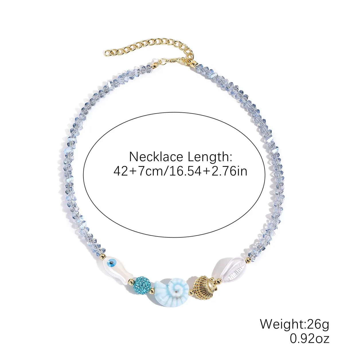 Jewelry Starfish Shell Artificial Crystal Marine Life Set With Diamonds Necklace Bracelet For Women - Image 5