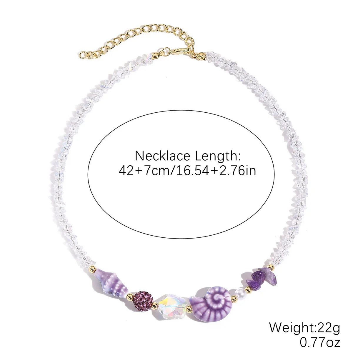 Jewelry Starfish Shell Artificial Crystal Marine Life Set With Diamonds Necklace Bracelet For Women - Image 6