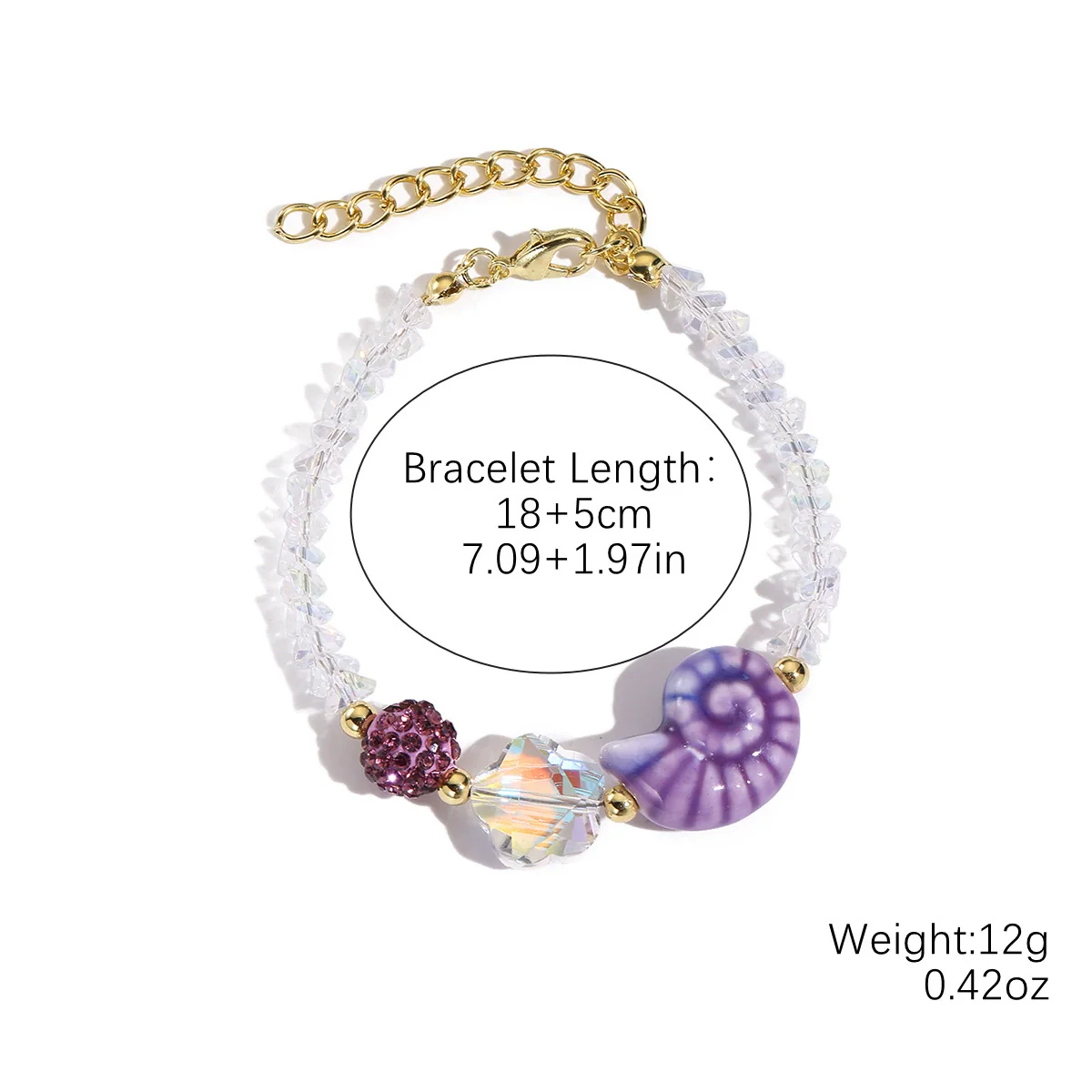 Jewelry Starfish Shell Artificial Crystal Marine Life Set With Diamonds Necklace Bracelet For Women - Image 7
