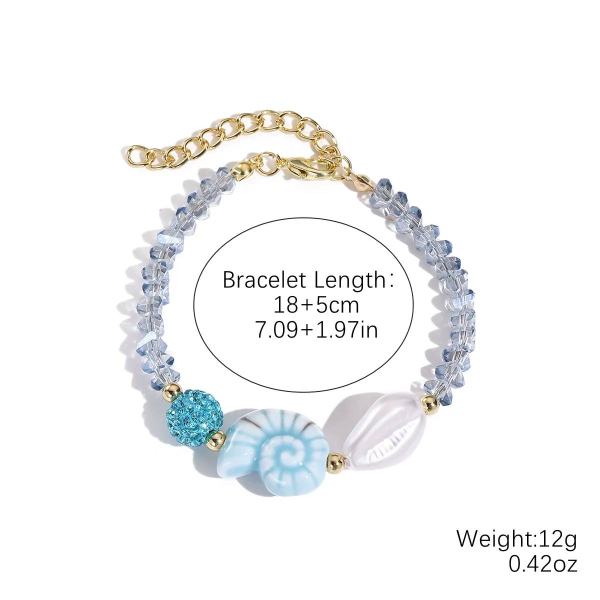 Jewelry Starfish Shell Artificial Crystal Marine Life Set With Diamonds Necklace Bracelet For Women - Image 8