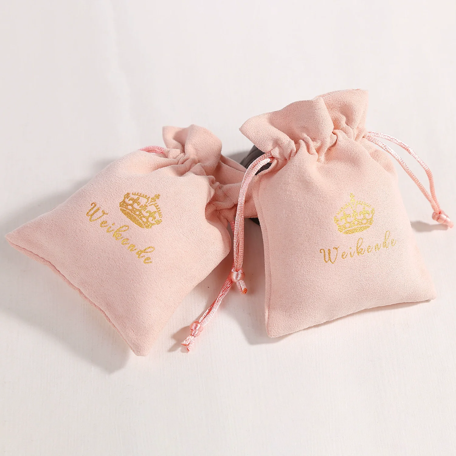 Jewelry Storage Bag Flannel Velvet Brocade Drawstring Wooden Material - Image 3