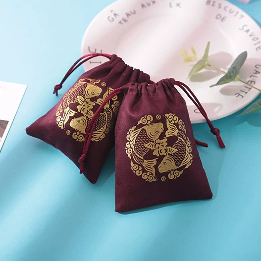 Jewelry Storage Bag Flannel Velvet Drawstring Cloth - Image 6