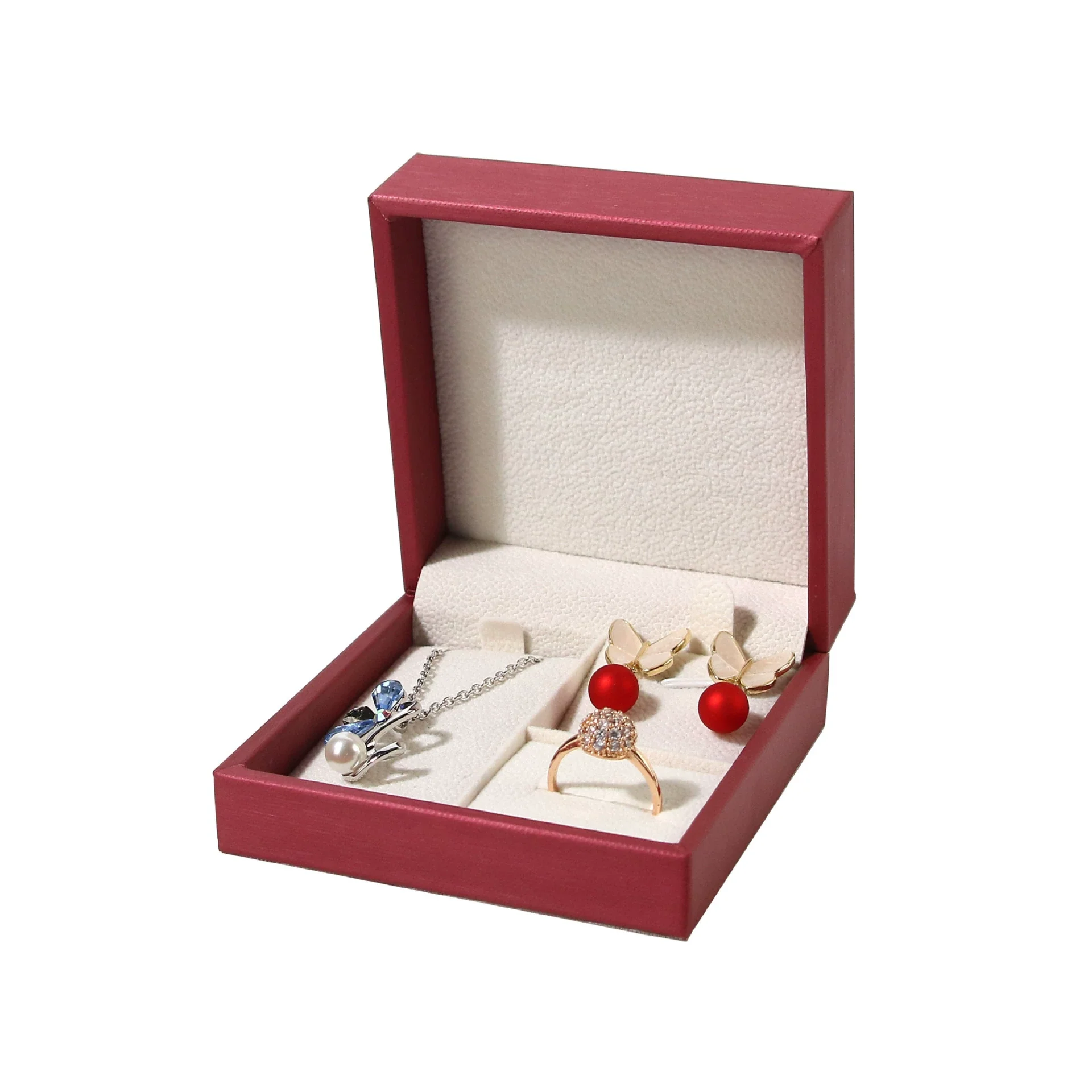 Jewelry Storage Box Brushed Leather Threepiece - Image 6