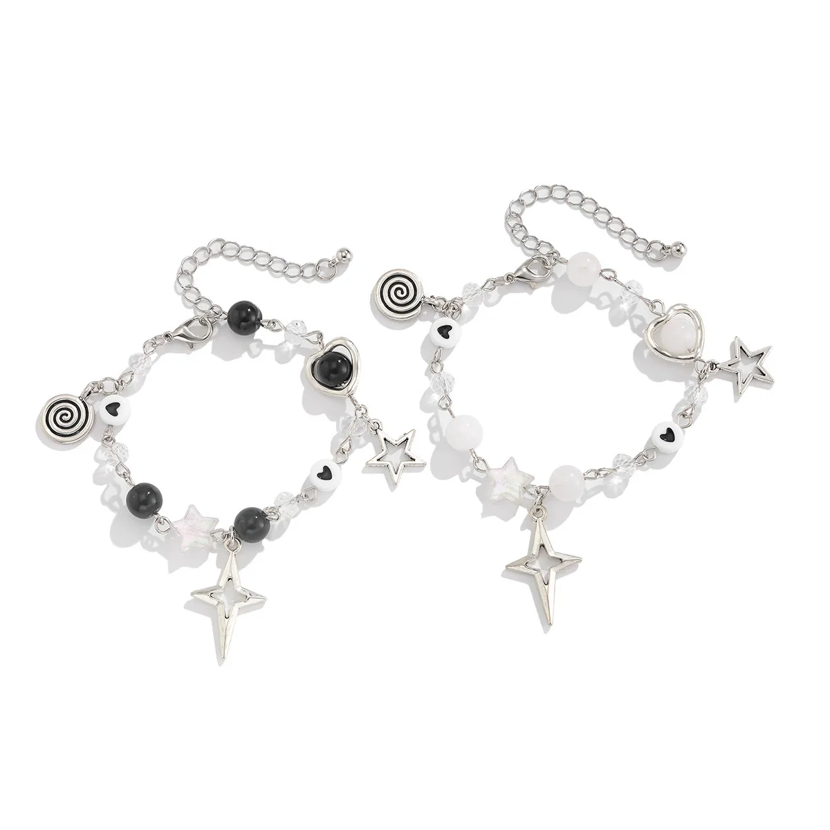 Jewelry Sweet Imitation Pearl Bow Heartshaped Starshaped Alloy Bracelet - Image 5