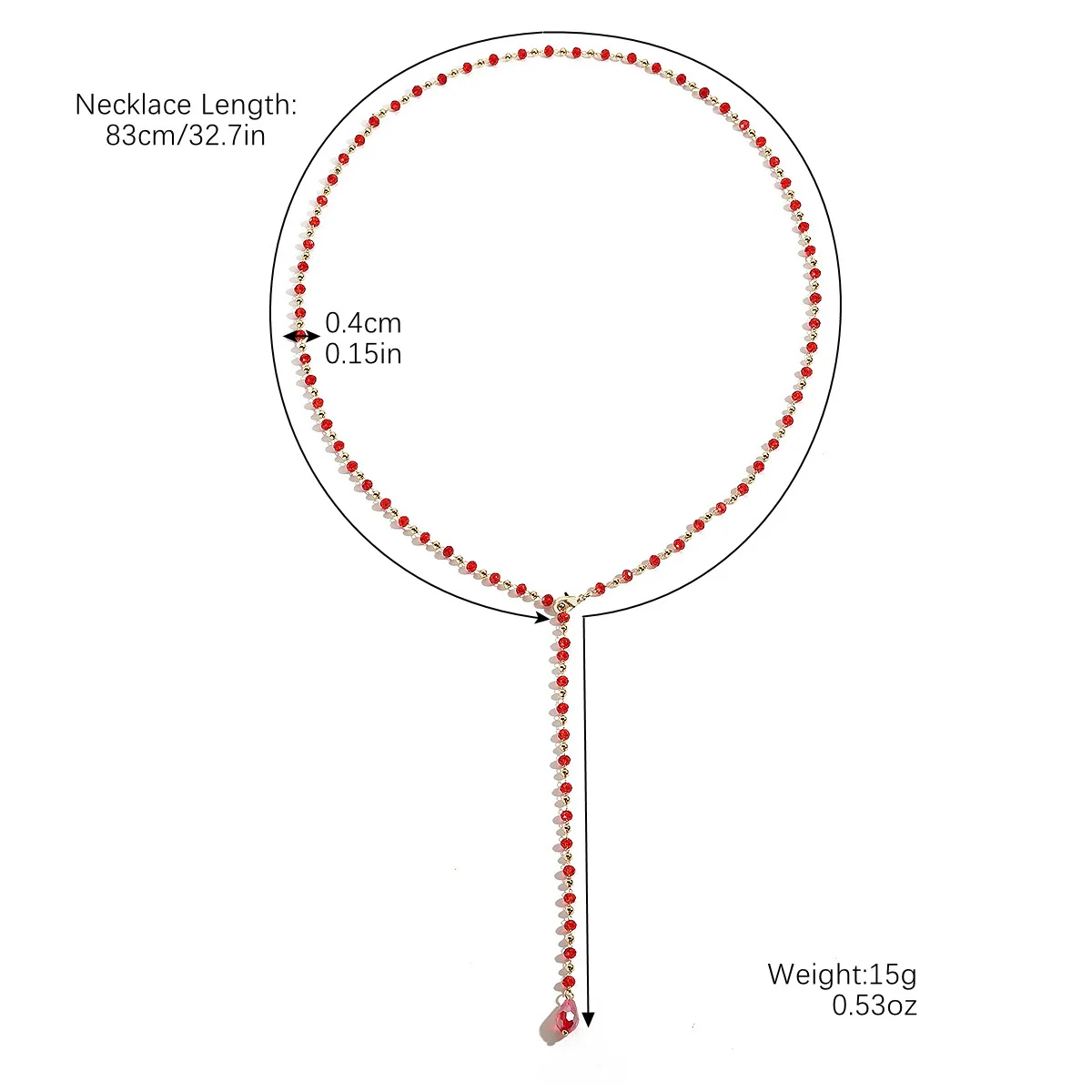 Jewelry Tassel Beaded Clavicle Chain Artificial Crystal Drop Shape Geometric Necklace For Women - Image 9