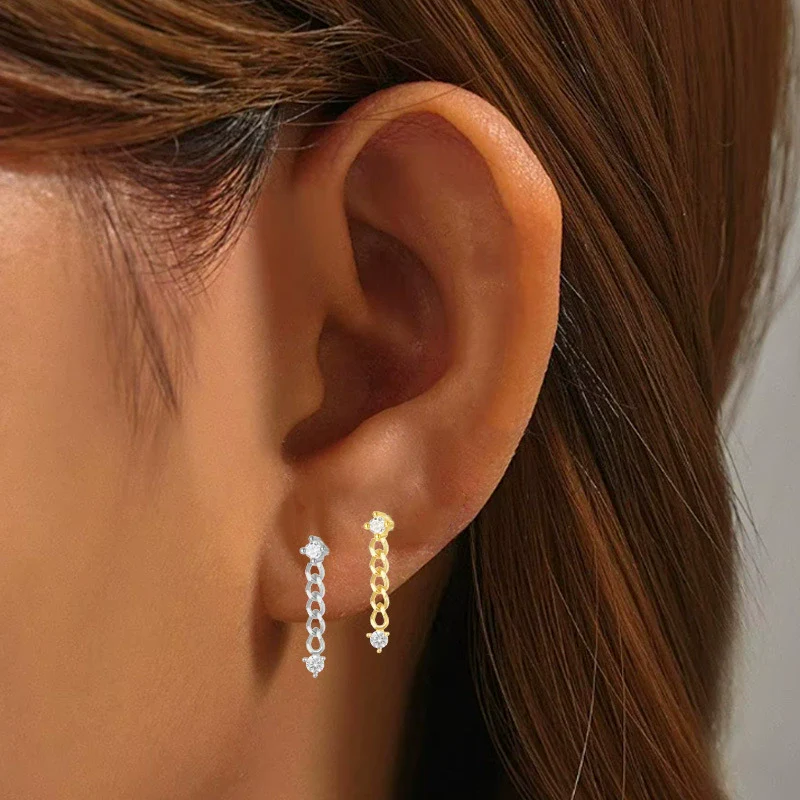 Jewelry Titanium Alloy Stainless Steel Geometric Electroplating Pendant Earrings Unisex - Image 2