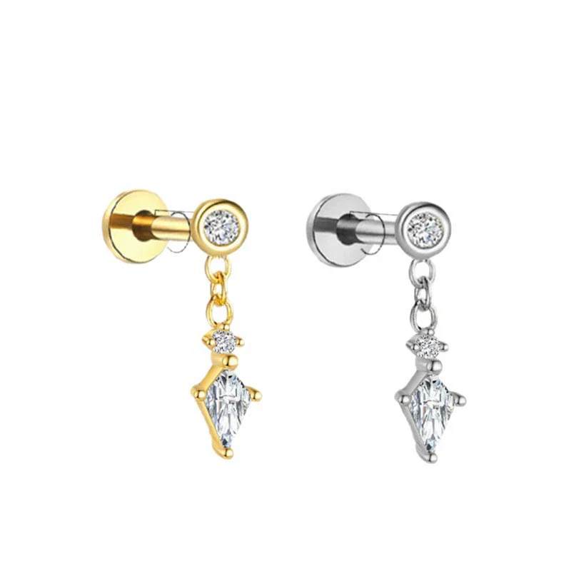 Jewelry Titanium Alloy Stainless Steel Geometric Electroplating Pendant Earrings Unisex - Image 5