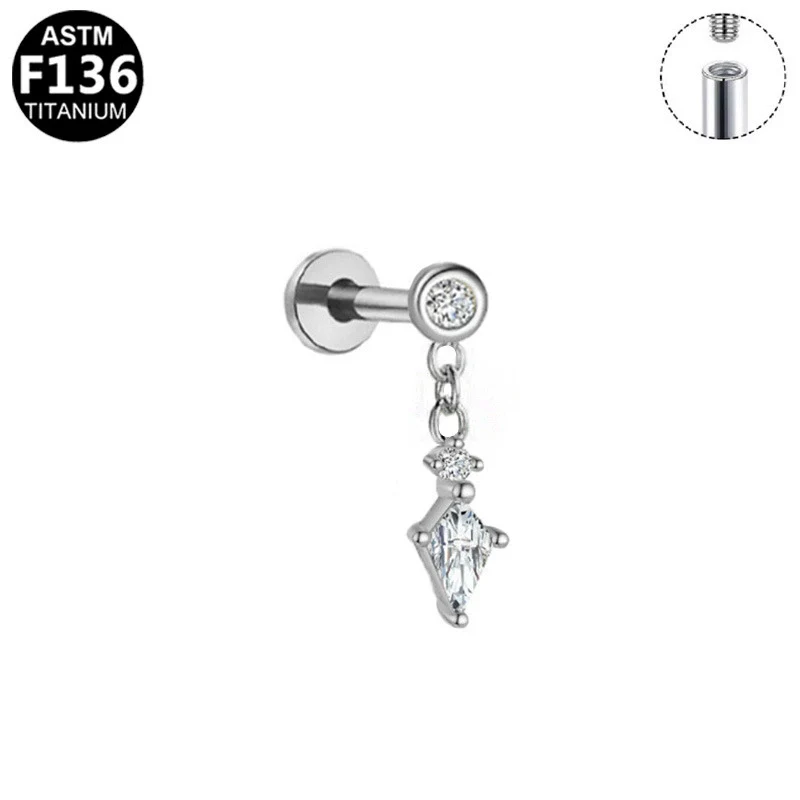 Jewelry Titanium Alloy Stainless Steel Geometric Electroplating Pendant Earrings Unisex - Image 9