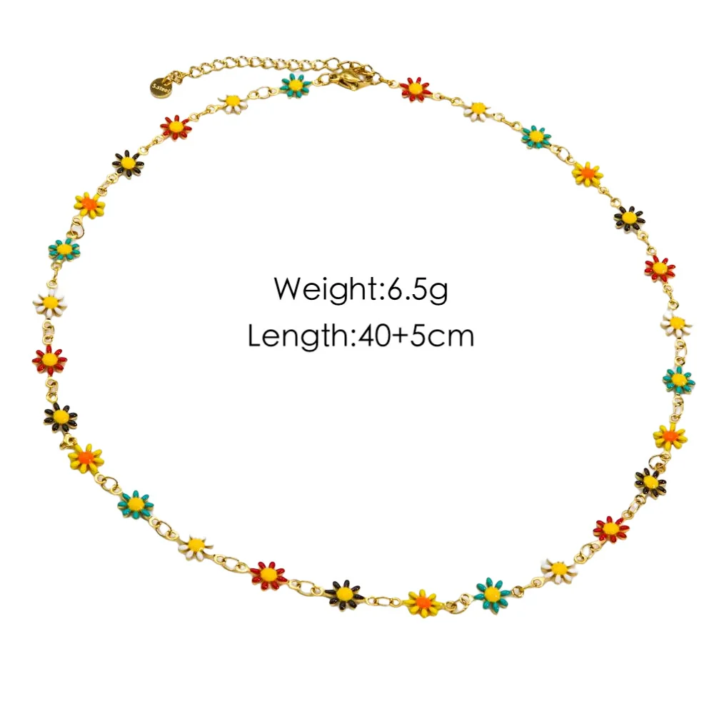 Jewelry Titanium Steel And Stainless Steel With Geometric And Floral Patterns Dripping Oil Handmade Chain - Image 6