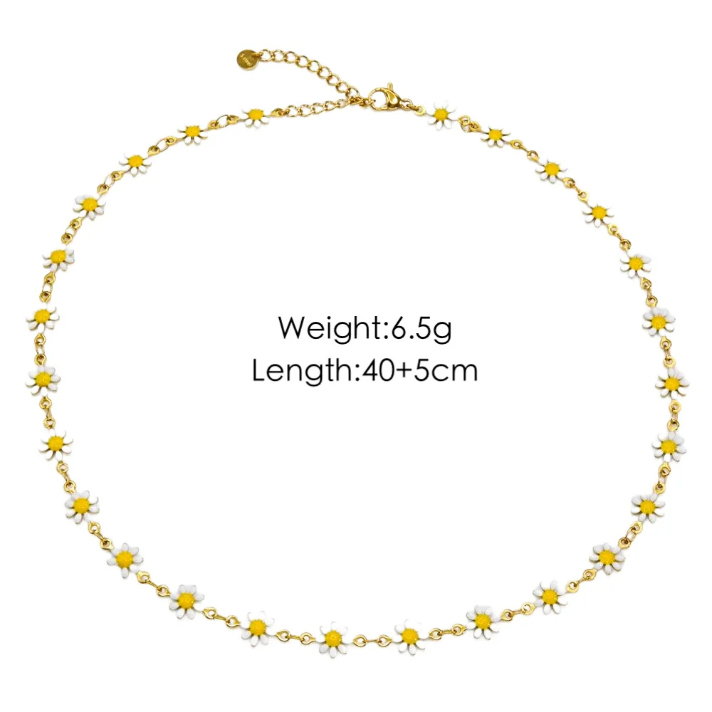 Jewelry Titanium Steel And Stainless Steel With Geometric And Floral Patterns Dripping Oil Handmade Chain - Image 9