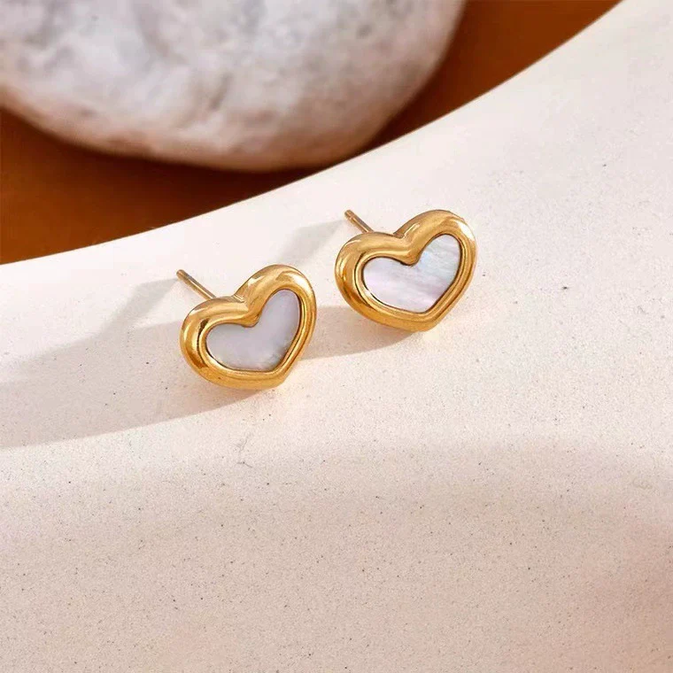Jewelry Titanium Steel Geometric Peach Heart Style For Women